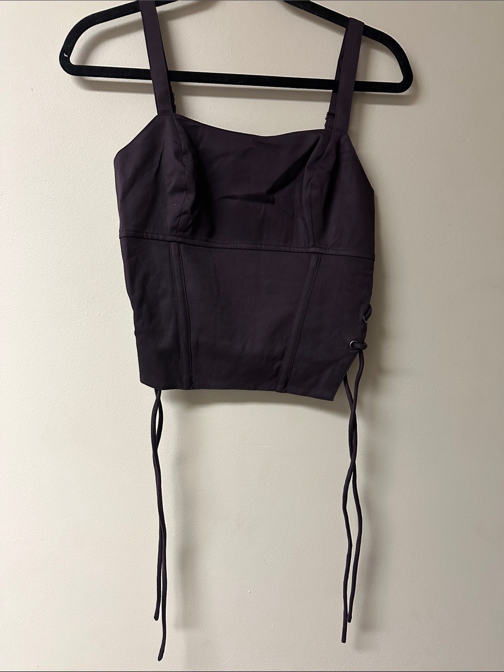 The Drop x Takkunda Plum Side Tie Corset Top Size M NWT